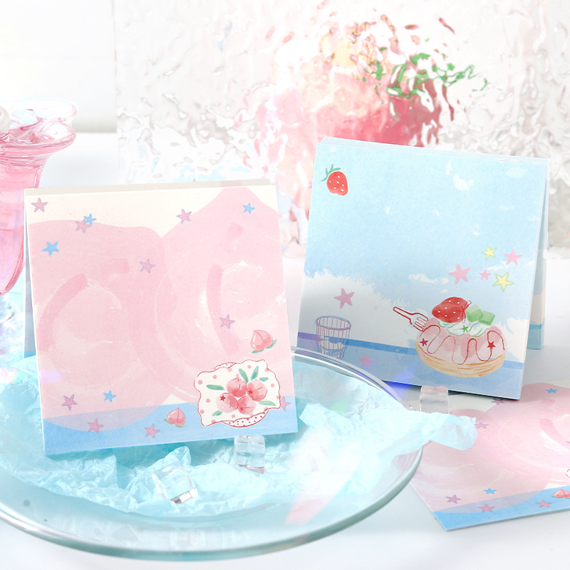 Note for Hello, I'M Taking a Bite of the 100-Sheet Memo Pad with Fresh Watercolor Designs for Students to Use as a Reminder and Journaling Material