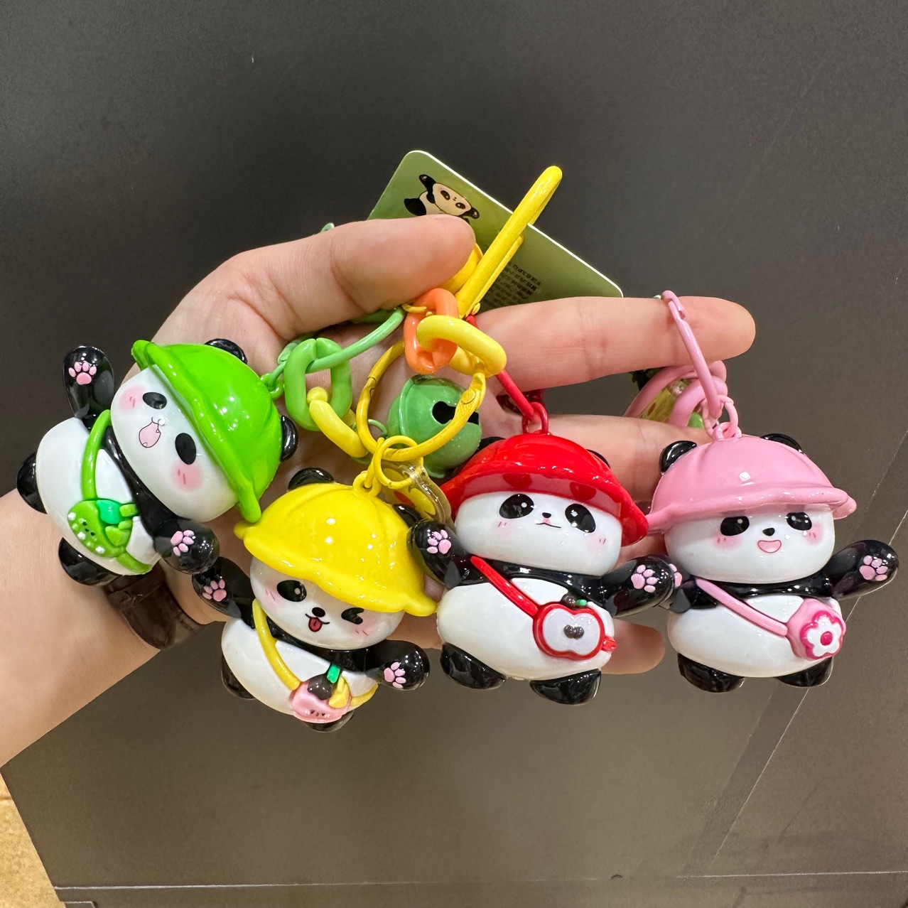 Chengdu Cute Panda Keychain Pvc Travel Hooded Panda Pendant Creative Small Gift Cartoon School Bag Accessories