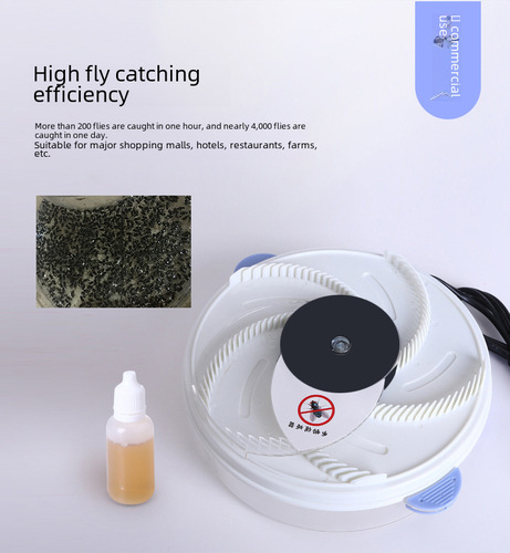 Home Fly Killer Electric Fly Catcher Quiet Catch Fly Catcher for Restaurants and Canteens, USB Charging Street Stall