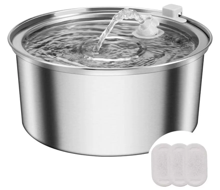 Amazon трансграничный эксклюзивный диспенсер для воды из нержавеющей стали для домашних животных для кошек и собак автоматическая кормушка для воды оптовая продажа с фабрики