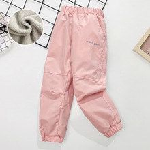 儿童冲锋裤防风防水加绒女宝中大童春秋裤子加绒秋冬保暖滑雪裤潮