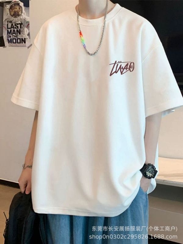 メーカー卸売人気の男性と女性のための半袖Tシャツ、国民的トレンドデザインプリントカップル夏ルーズトップTシャツ男性用|undefined