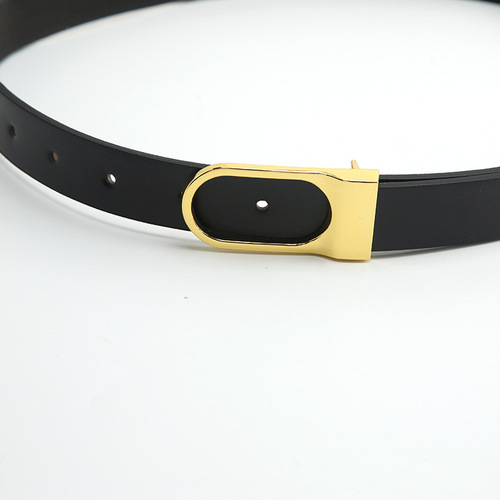 New retro snap buckle thin belt fashionable personalized buckle Korean style simple jeans dress decoration
