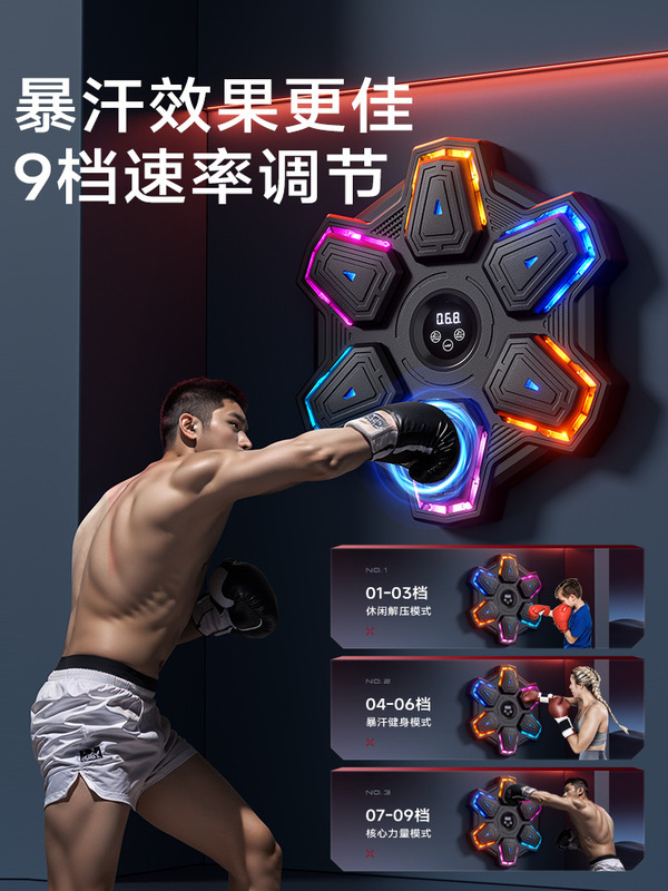 スマート音楽ボクシングマシン成人児童家庭用フィットネス音楽壁ターゲットボクシング神器散打訓練器材|undefined