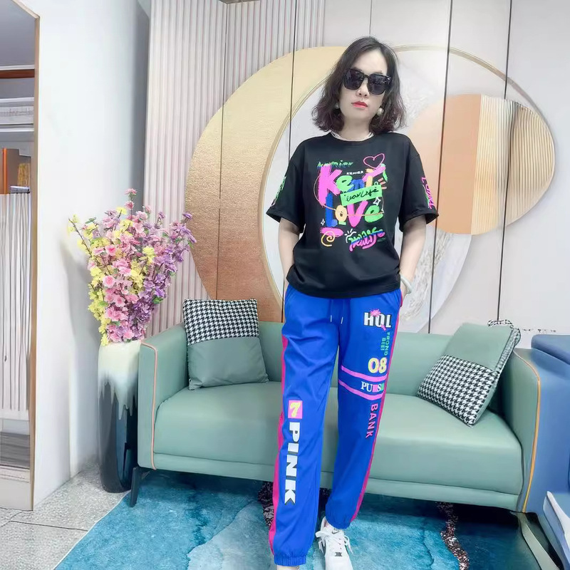 European Women's 2025 Summer New Letter Print T-Shirt Fashion Slim Fit Short-Sleeve Trendy Women's Clothing