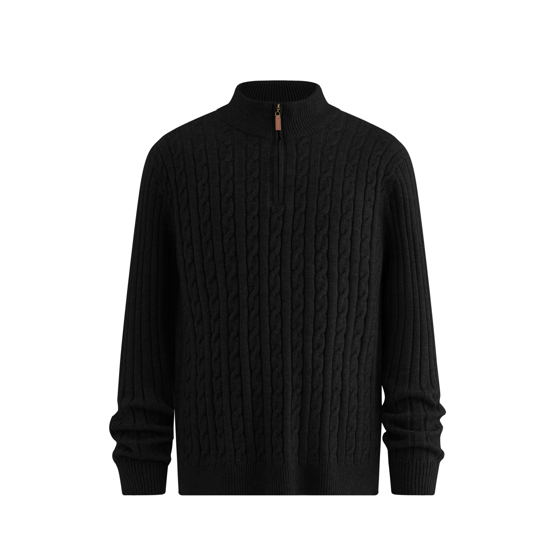 Explosiones transfronterizas de tamaño europeo medio cremallera jersey de hilado suéter hombre viejo viento de negocios otoño invierno fábrica al por mayor