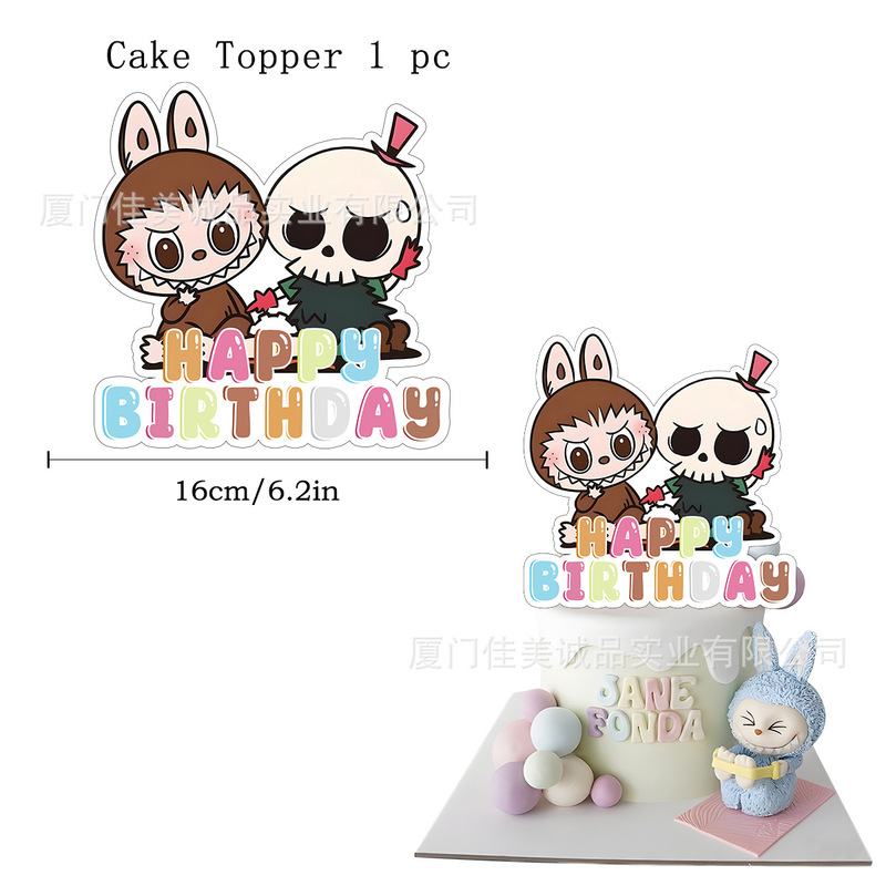 新商品の布のテーマのパーティーセットの子供の誕生日のシーンの配置の旗のケーキの旗の風船のセット|undefined