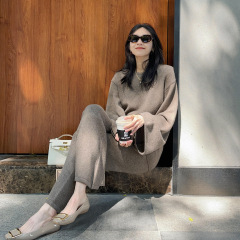 【现货】法式复古慵懒风针织衫半身裙套装女2025年秋装搭配一整套