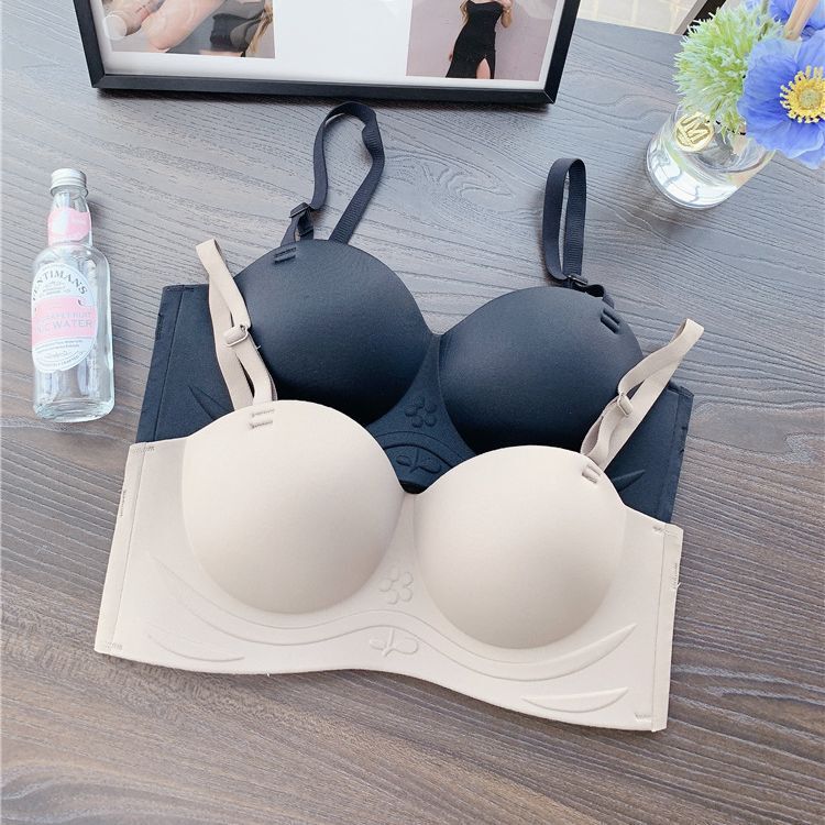 936 Explosive Liver Round Breast Ball Cup Seamless Small Chest Push-up Underwear Women's Bracing Push-up No Rings All-match Bra Set