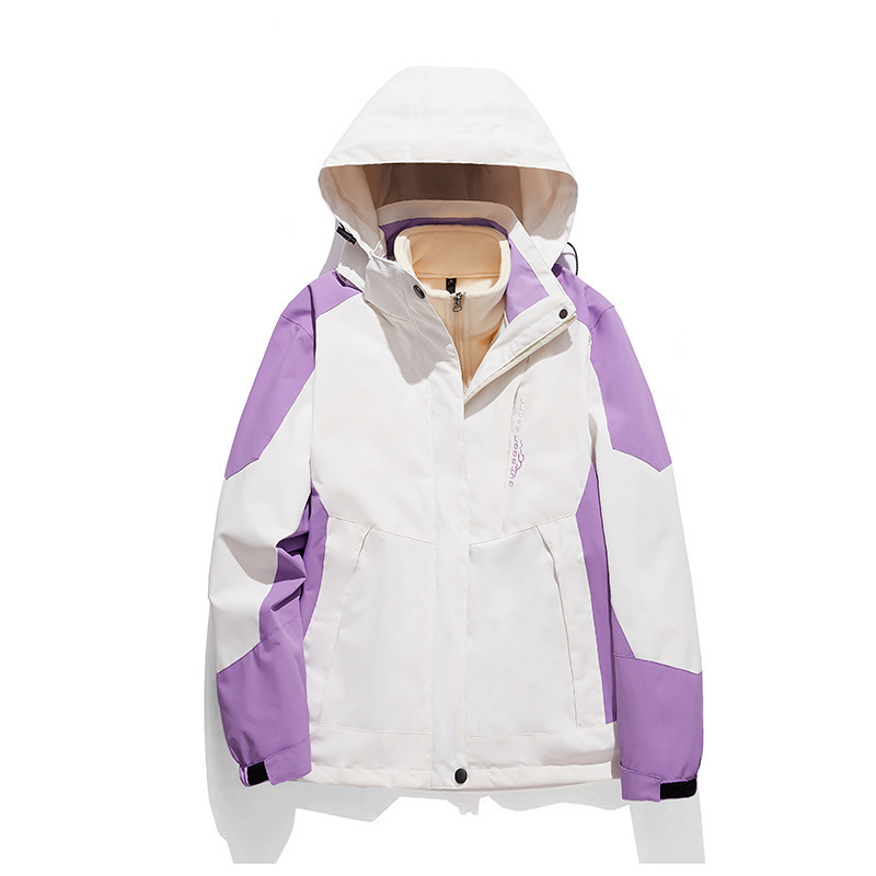 여성 보라색과 흰색