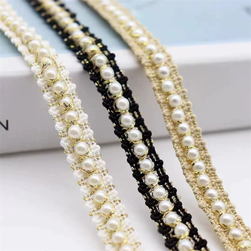 Взрывная золотая шелковая небольшая ароматная жемчужная кружева с бисером