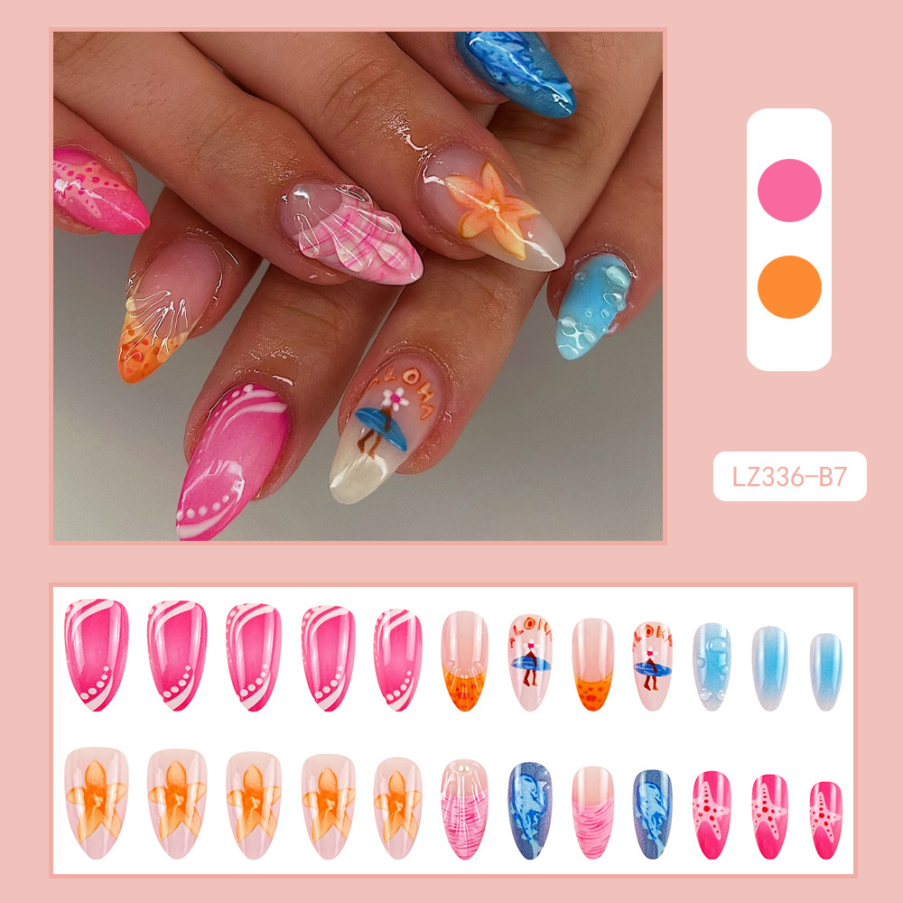 Uñas postizas 3D estéreo blanqueadoras, muy vendidas, piezas de arte de uñas portátiles transfronterizas, pegatinas de uñas sencillas con un toque de alta gama, venta al por mayor