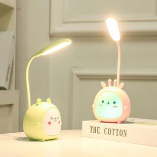 Student bedroom creative cartoon fawn cute learning led eye lamp children's bedside night light gift wholesale