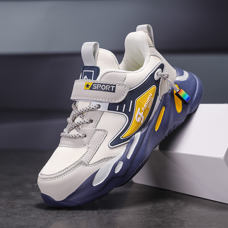 2024 otoño zapatos deportivos para niños malla transpirable, ligero y desodorante zapatos para correr para niños con cordones zapatos para niños con publicación mágica