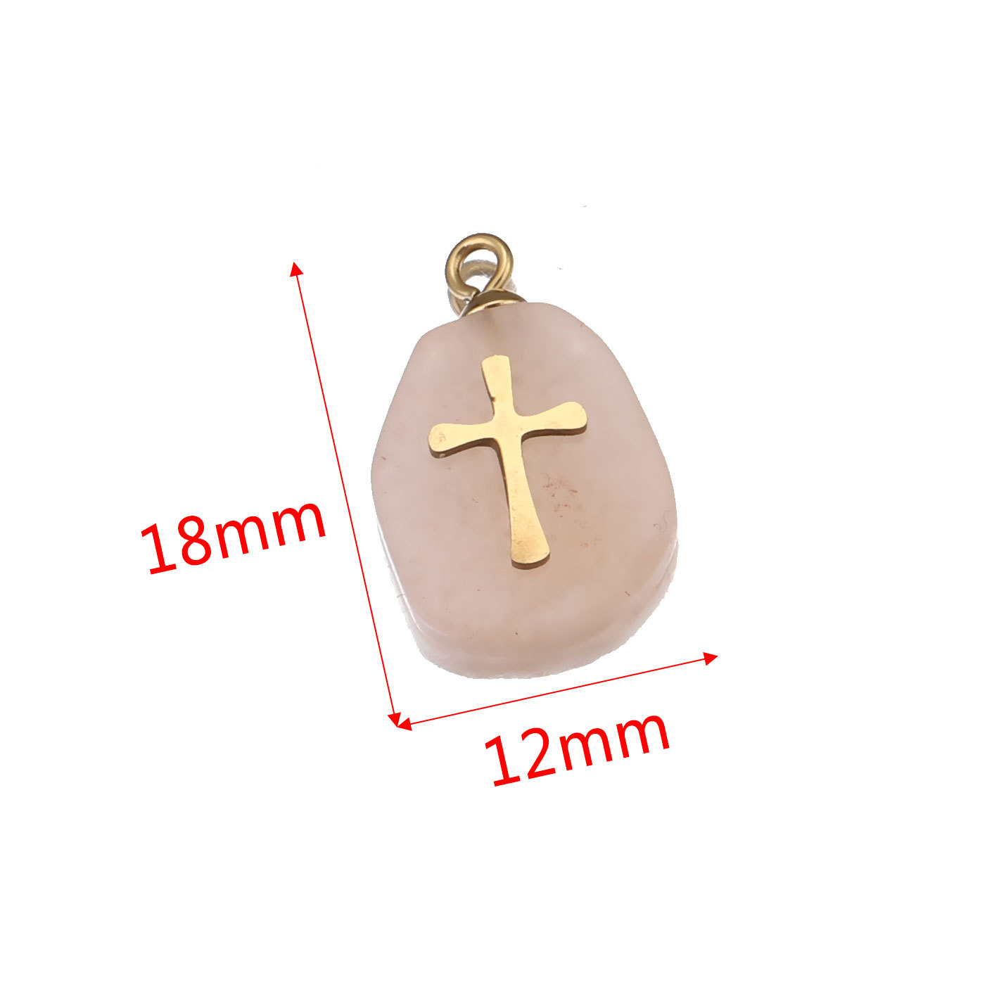 Europa y América Piedra Natural Rosa cristal turquesa Acero inoxidable titanio acero cuadrado pequeño colgante DIY joyería collar Accesorios