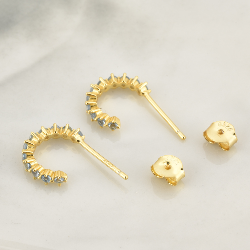 2g Weight 0.05µm-0.08µm Gold Plating Thickness Electroplating Gold Plating Process 925 Sterling Silver Ear Needle Material 18K Real Gold Plated, Platinum Plated Plating Material Zircon Inlay Material Ear Studs Classification 1 Pair Quantity Daily Occasion 925 Sterling Silver Material C Shape Pattern Women's Gender Simple Style, Classic Style Style Plating, Inlay Craft 1 Pair 925 Sterling Silver Zircon C Shape Ear Studs 11