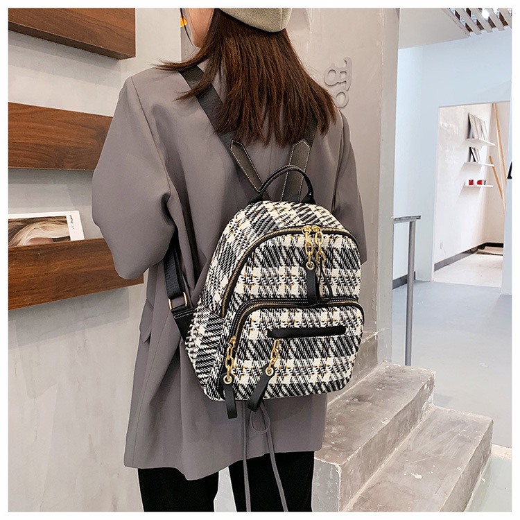 Nihaojewelry Fashion Plaid Zipper Backpack Wholesale display picture 9