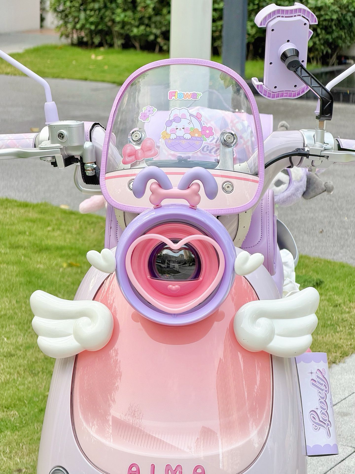 Suitable for Aima Lumi Metaverse Play Cute Headlight Cover Accessories Creative Modified Electric Scooter Hollow Headlight Shell