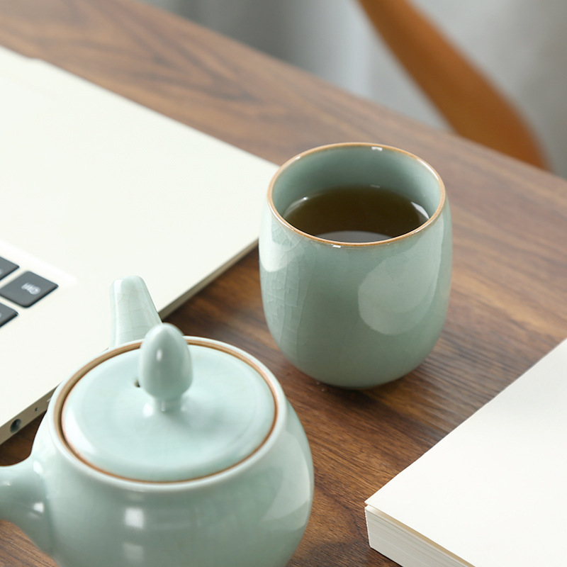 批发景德镇陶瓷小茶杯水杯青瓷六色杯哥窑开片茶具功夫茶杯汝窑主|undefined