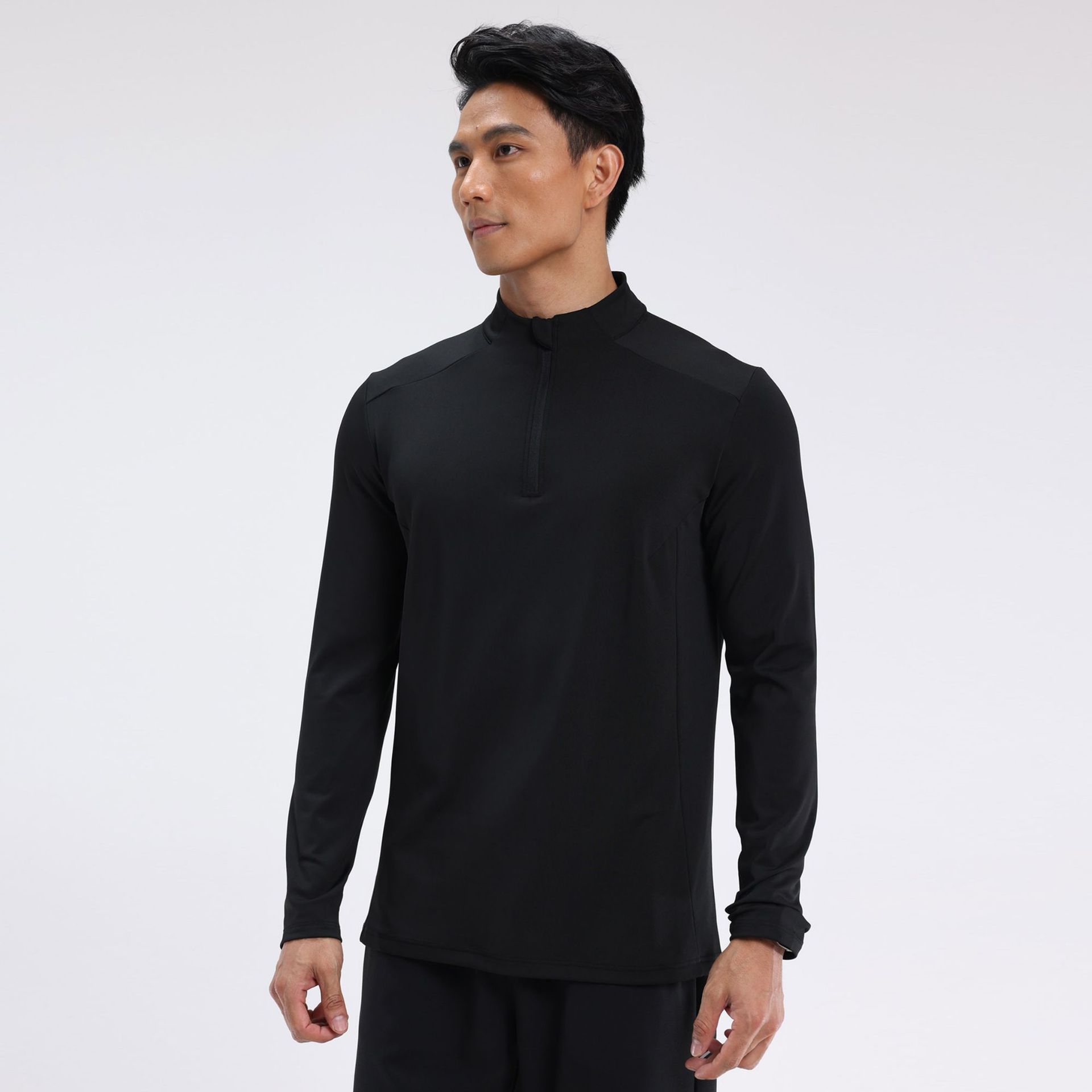 Deportes al aire libre de manga larga ropa de secado rápido primavera y otoño de los hombres con media cremallera tops deportivos camiseta ciclismo y correr yoga ropa de fitness