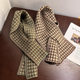 2024 New South Korea Small Houndstooth Scarf Women's Japanese Knitted Cross Artistic Lazy Warm Student Neck for Men