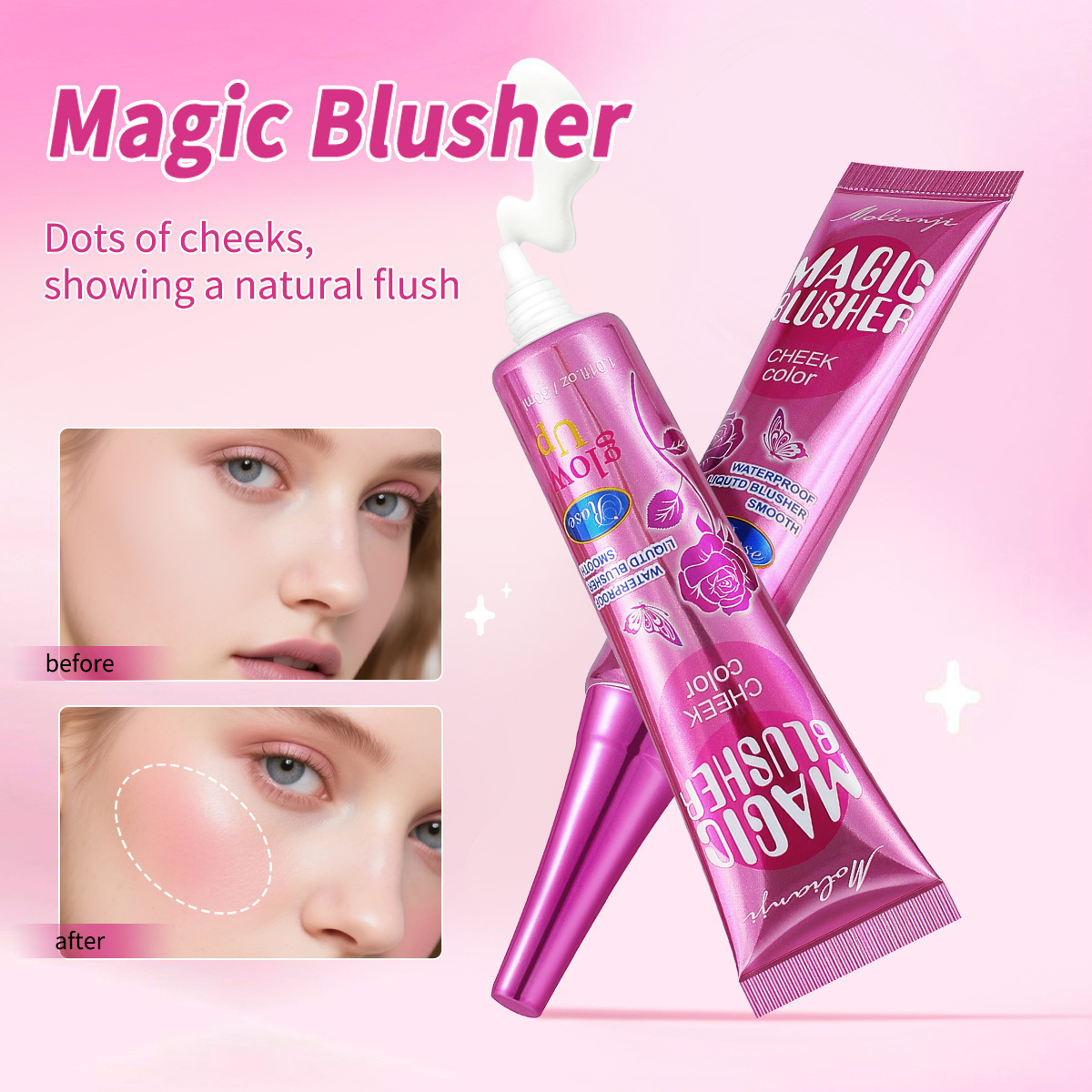 Amazon Cross-Border Color-Changing Blush Moisturizing and Nourishing Skin Care Liquid Blush Shimmer Contouring Spot Wholesale