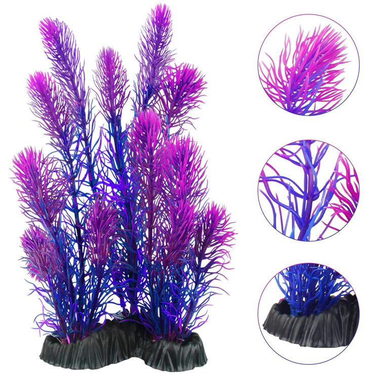Acuario plantas subacuáticas plantas acuáticas de plástico simulación pecera plantas acuáticas decoración del paisaje plantas acuáticas Paquete de 7 piezas