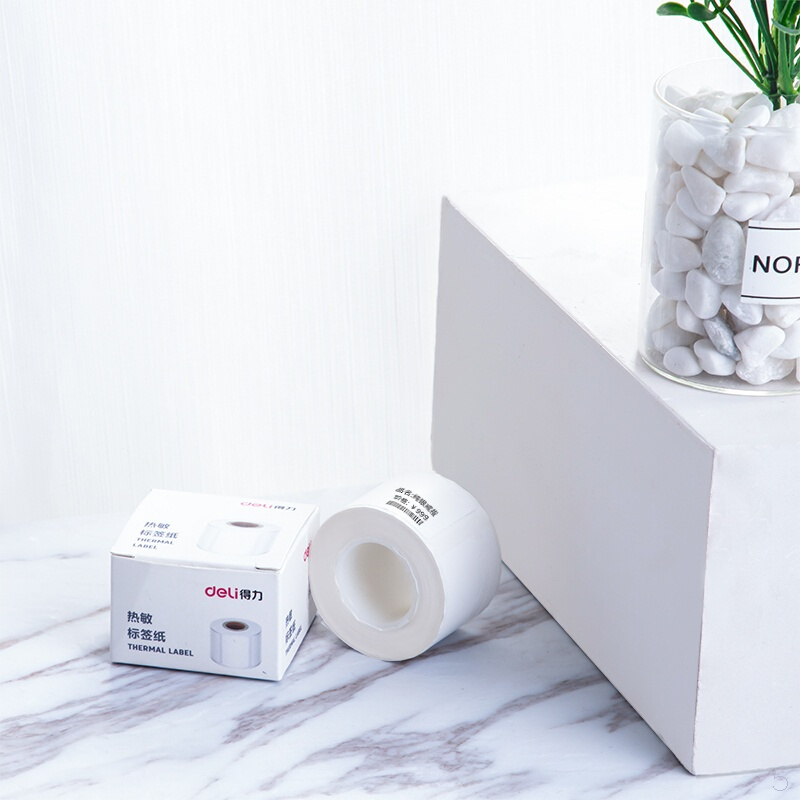 得力(deli)珠宝热敏标签纸 (30*25mm)三防不干胶热敏标签打印纸(1