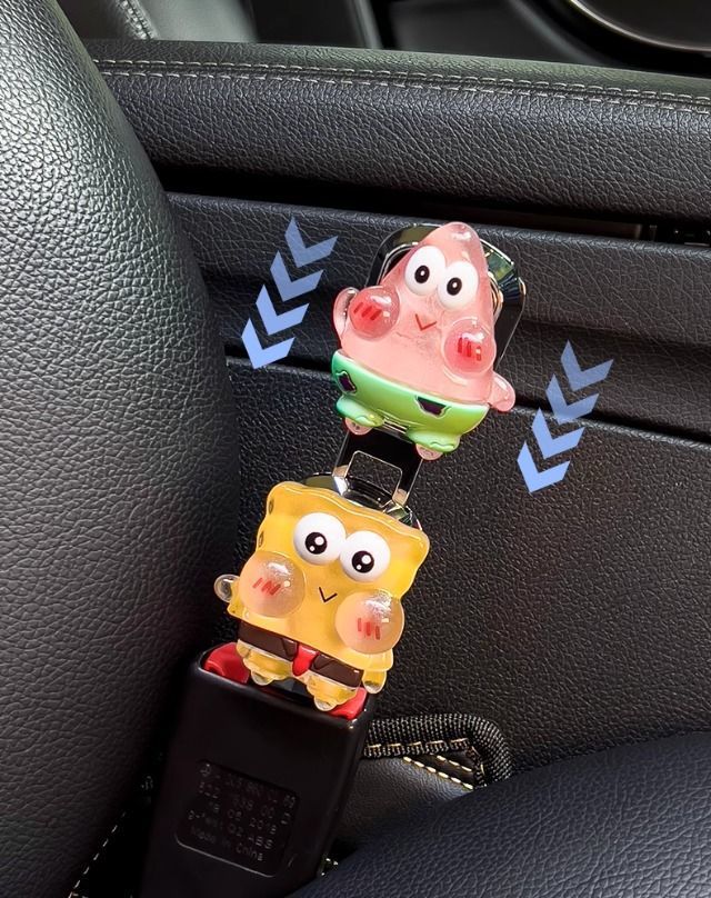 Car Safety Buckle Cute Cartoon Rear Seat Belt Fork Holder Car Anti-Stranglehold Extension Connector