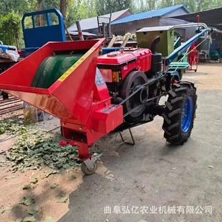 柴油电启动家用碎枝机枝条粉碎机干湿灌木葡萄藤秸秆移动粉碎机