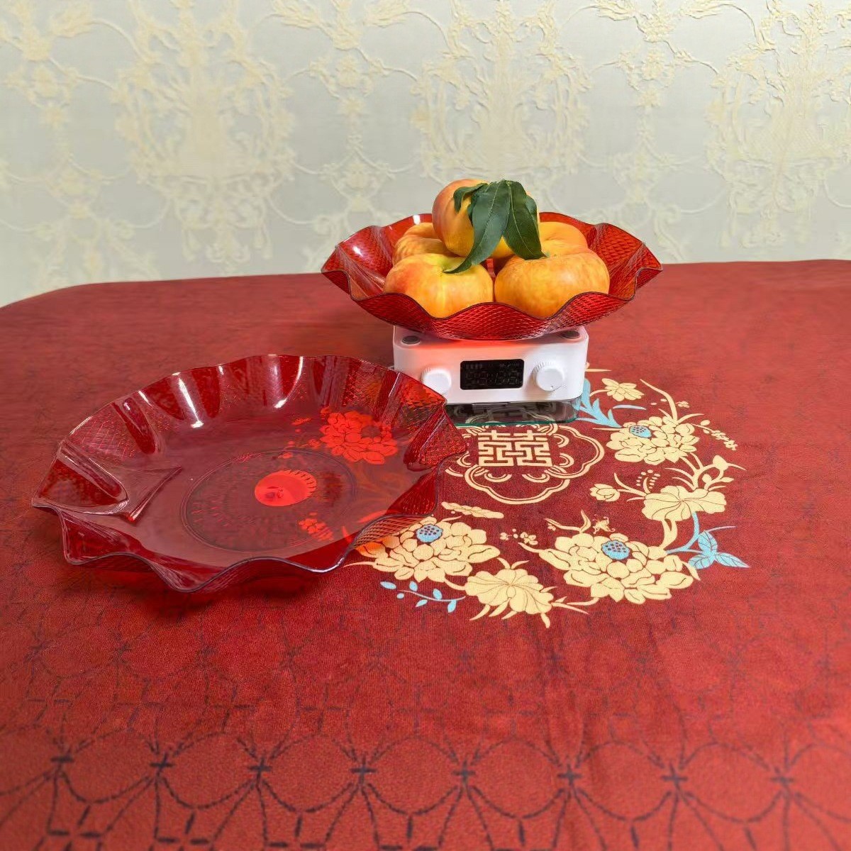 16 tipos de platos de frutas-1 mesa de comedor familiar transparente de lujo ligero, platos de bocadillos, platos de frutas, platos de dulces y nueces, grandes almacenes al por mayor image 34