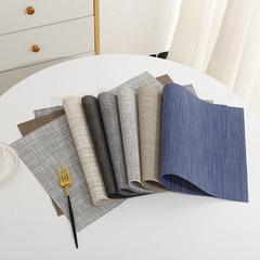 Western placemats, PVC insulated table mats, washable tablecloth coasters, two-color silk series Teslin placemats