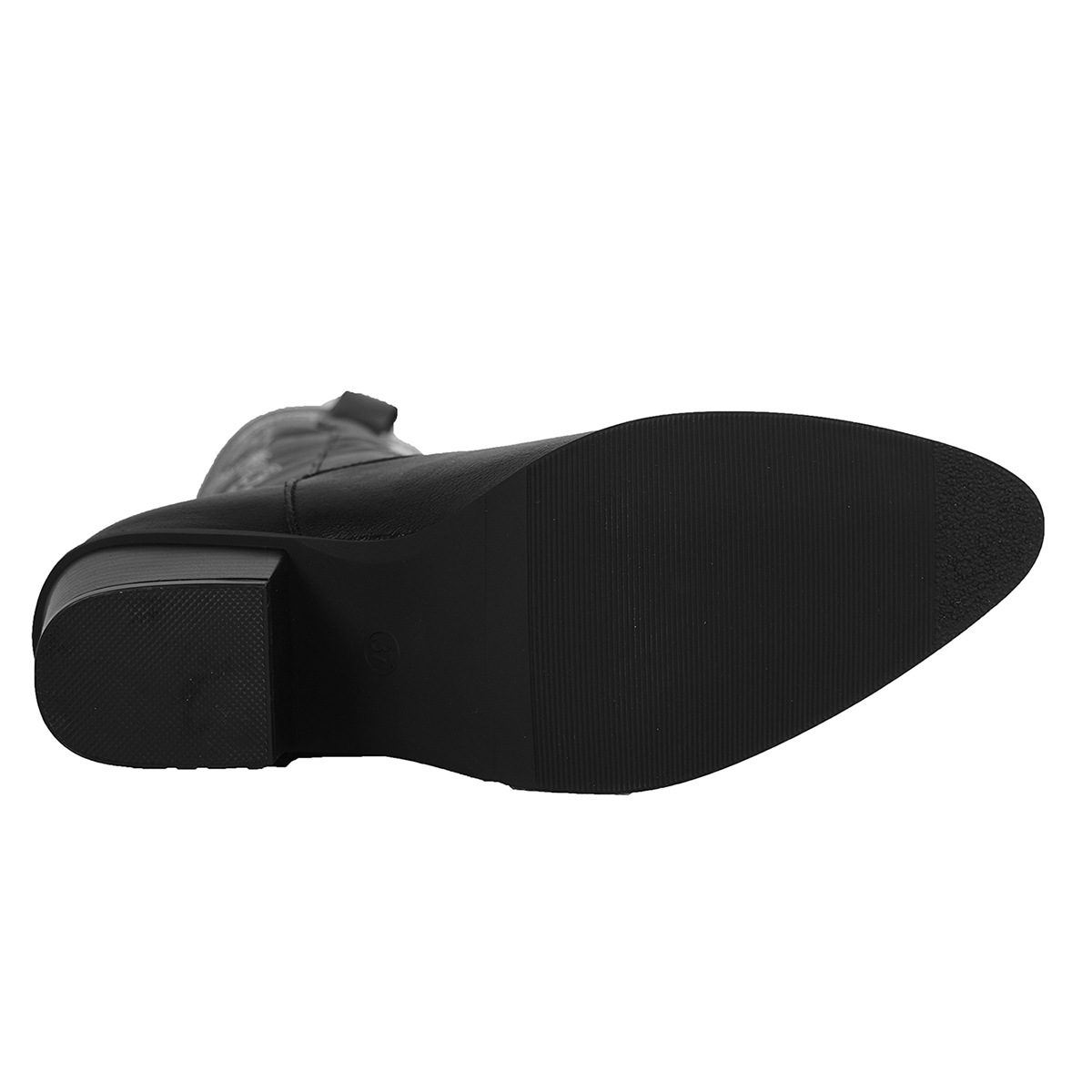 Neue hochhackige spitze Stiefel für Damen Schwarze Western-Cowboy-Ritterstiefel_voghion.com