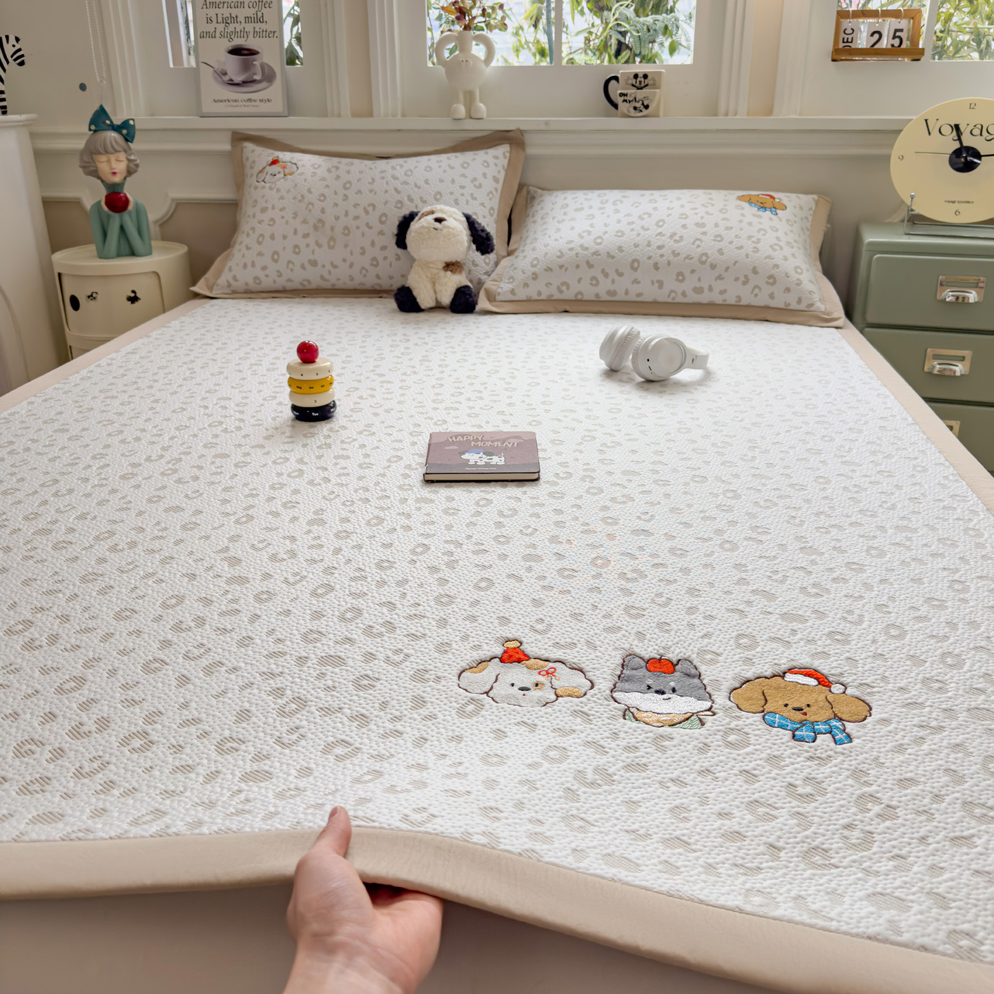 Madre y bebé nuevo frío verano frijoles helados alfombra fría se puede lavar con máquina aire acondicionado alfombra suave dormitorio alfombra fría para una persona doble