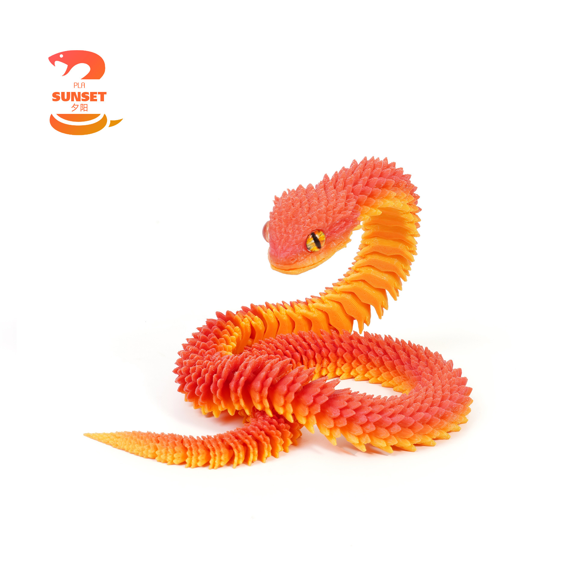 Transfronterizo impresión 3D articulaciones de serpiente móviles vipers adornos hechos a mano modelo de animales de luz nocturna regalo de cumpleaños para niños