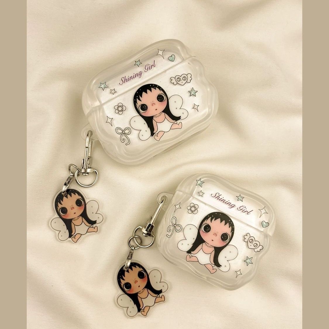 Ángel encantador Xiaoyu para airpodspro3 estuche de protección para airpods 4 generación 5 generación estuche de auriculares bluetooth de Apple image 2