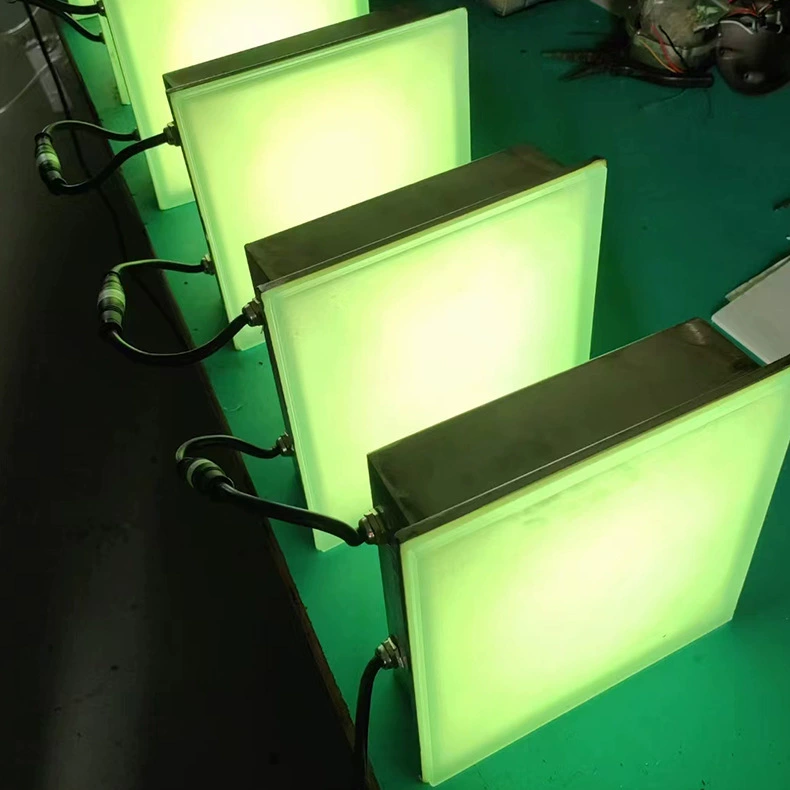 LED-кирпичный квадратный светильник, гравитационное датчик человеческого движения, шаги на ступню, цветной свет на открытом воздухе, стальная оболочка, стекло, встроенные светильники