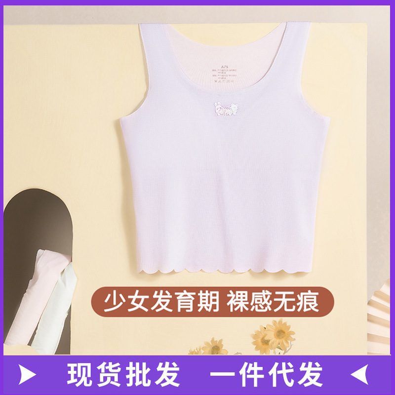 The first stage of girls' primary school students' underwear development period anti-bump 9-13 years old small vest comfortable breathable girl bra