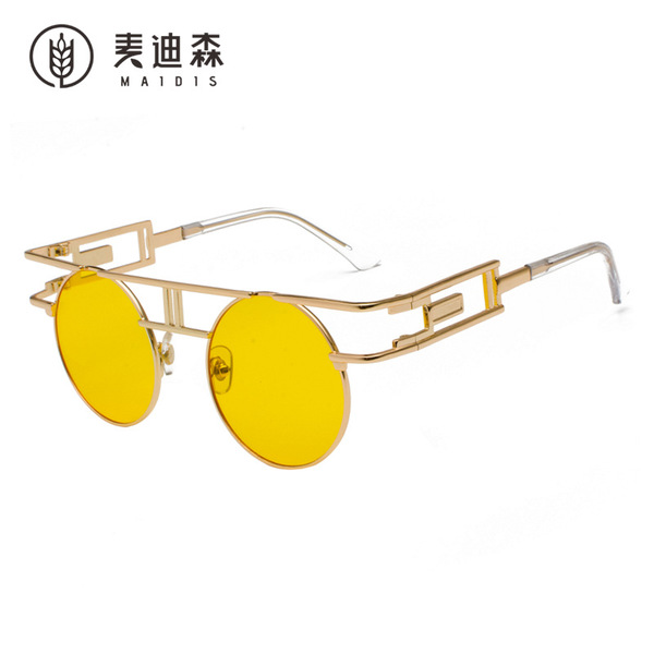 Men's retro retroreflective glasses solar-powered