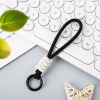 White and black double diamond knot lanyard (with hanging loop)