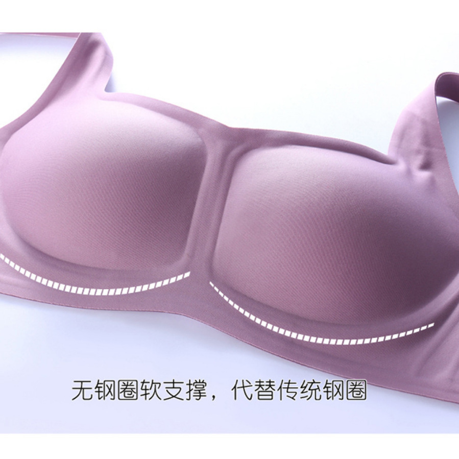 Francés retro chica cuello cuadrado ropa interior de látex sujetador inalámbrico sin costuras de las mujeres pequeño pecho empuja hacia arriba sujetador de soporte superior Delgado