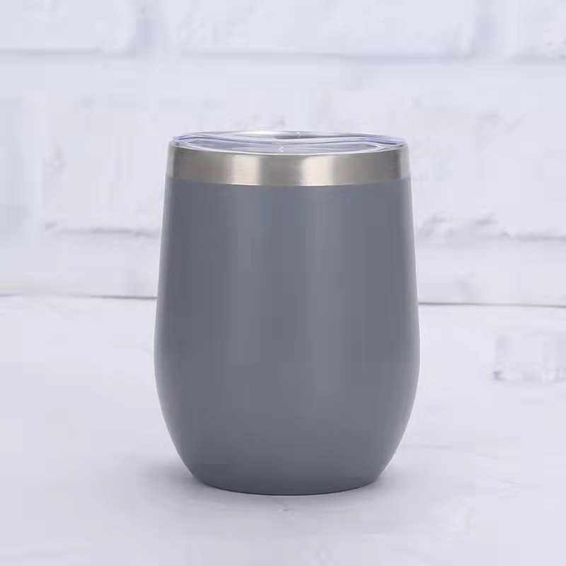 12oz doble vacío interior y exterior 304 acero inoxidable U taza de vino vino vino vino huevo taza de agua de estómago taza de calor