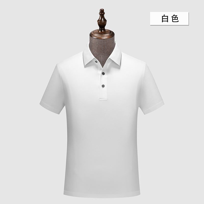 Brocado a cuadros amoníaco sin costuras 5A antibacteriano color sólido cuello de segundo nivel camisa de polo logotipo impreso personalizado ropa de trabajo de secado rápido overoles