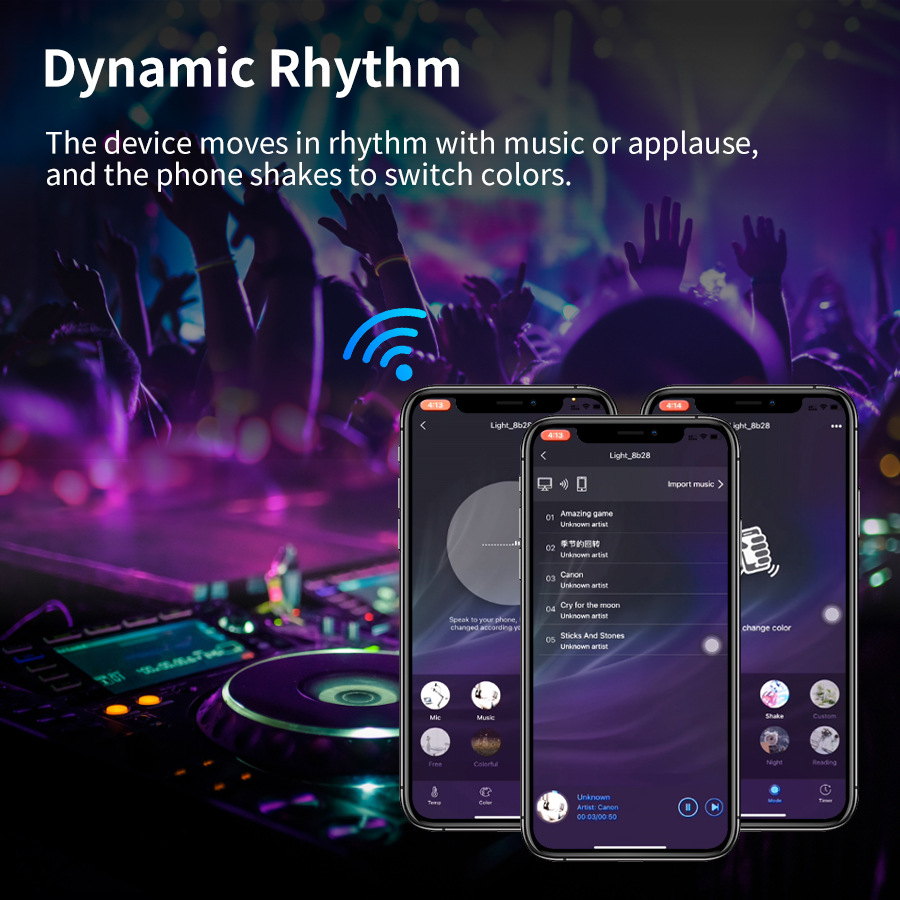 Wifi bombilla inteligente Alexa control de voz soporte RGB5-way atenuación color A19 bombilla vida inteligente