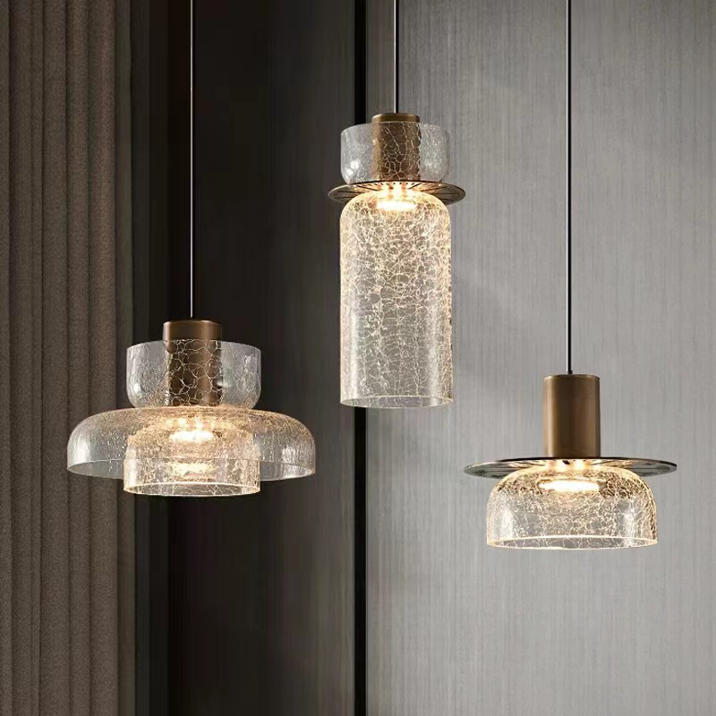 Nordic Cracked New Simple Retro Bedside Chandelier Modern Light Luxury Cafe Bar Designer Background Wall Lamp
