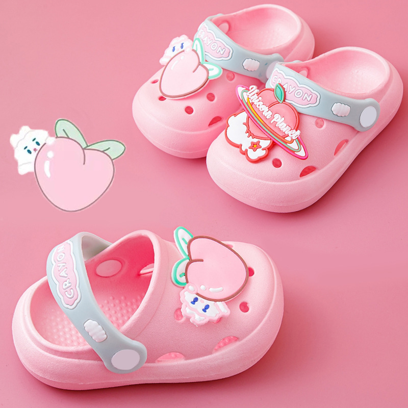 Non-Slip Summer Cute Cartoon Children's Slippers for Girls and Boys, Clogs for Kids, Girls' Closed-Toe Shoes for Toddlers and Young Children