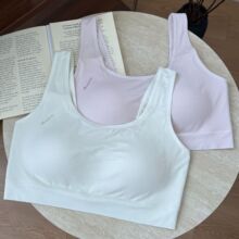 加大码中年背心内衣无痕美背妈妈加肥版高弹透气托胸无钢圈文胸女