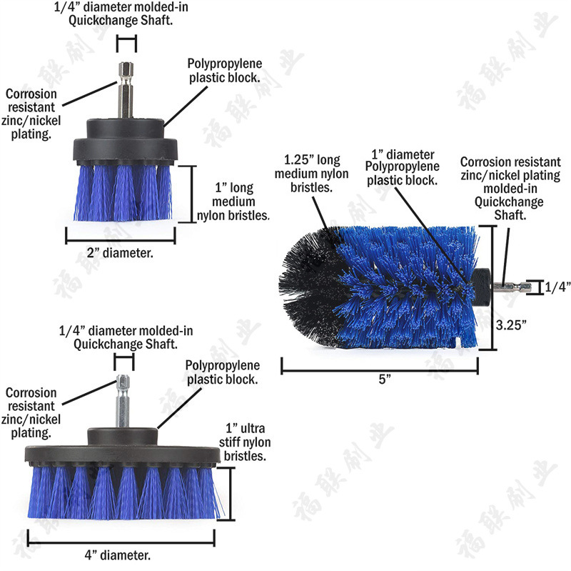 Europeo y Americano Nuevo Hogar coche de limpieza taladro eléctrico cepillo traje de 2,5 pulgadas/5,5 pulgadas cepillo de limpieza eléctrico cabeza