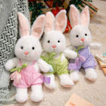 新款帕恰兔公仔卡通可爱长耳兔公仔郁金香背带裤毛绒玩具儿童玩偶