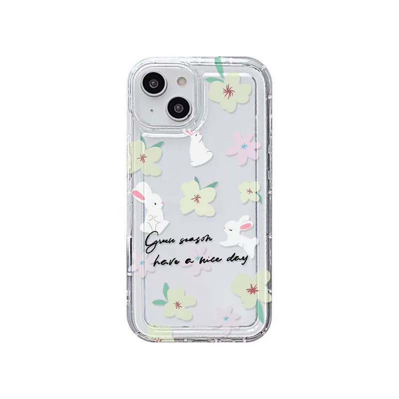 Apple, свежий совместимый кролик/кролик? не уверен. likely "новый". The input says "rabbit"; translate as "кролик" but context seems product. We'll translate literally: Apple, новый совместимый кролик, чехол для телефона, iPhone16 Pro, iPhone 15, цветы, iphone, новая коллекция, 13